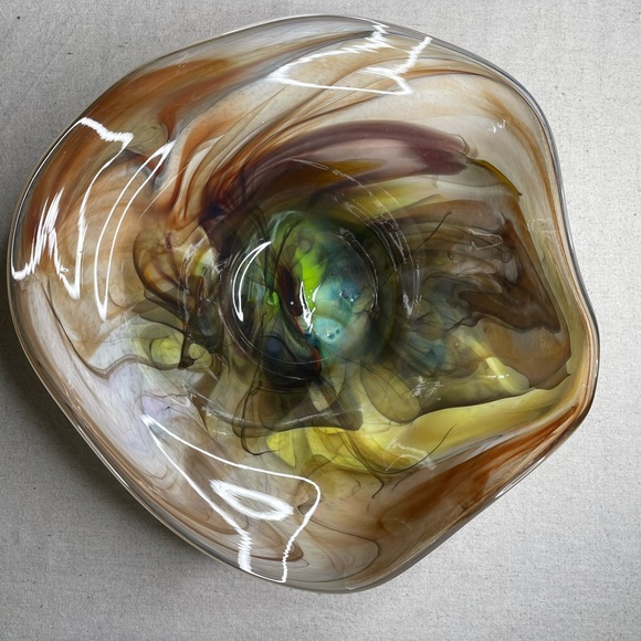 Fluted Blown Glass Centerpiece - Picture 4 of 9